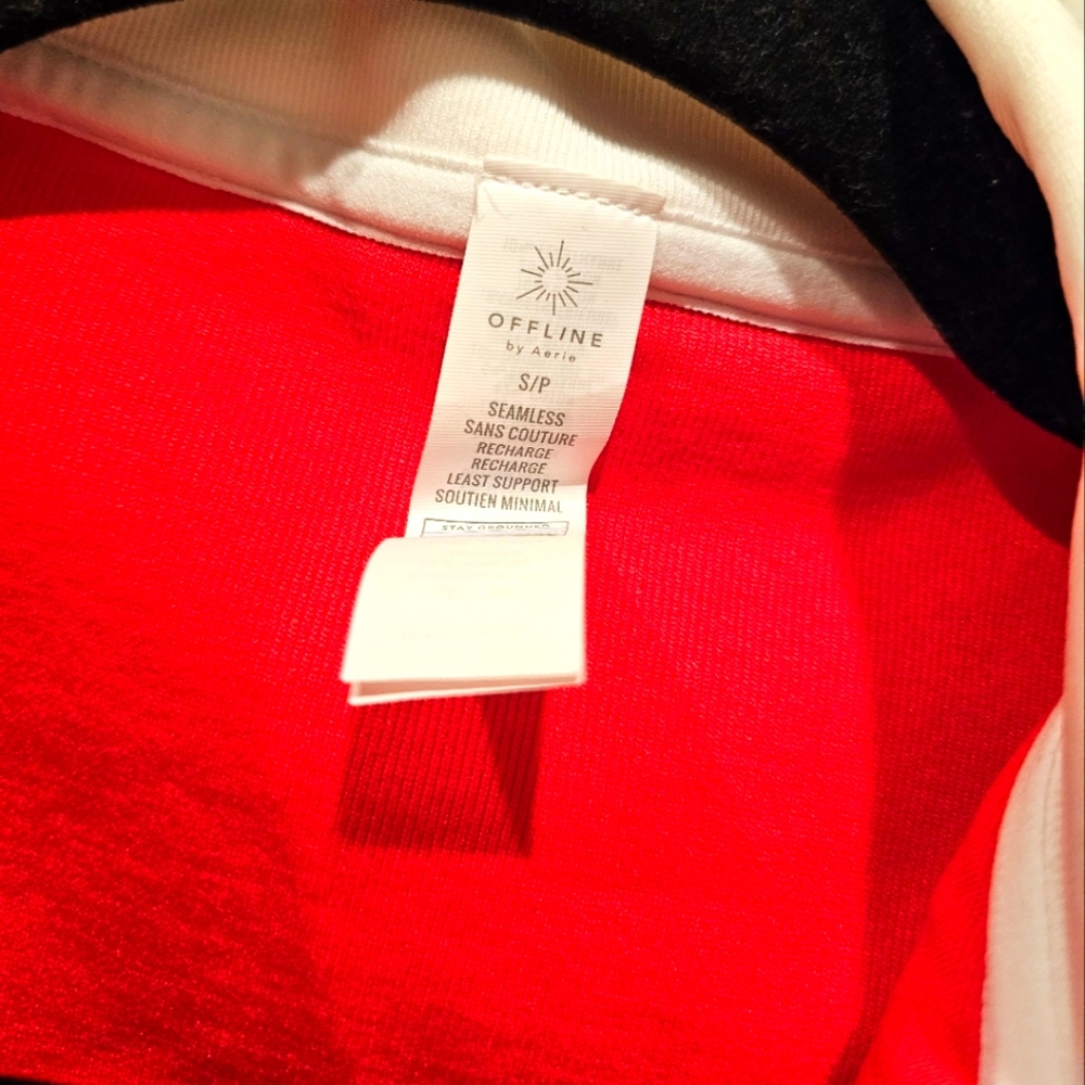 Preppy Y2k Worhout Sports Bra Offline By AERIE Small Red - Picture 2 of 6